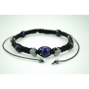 Makrama LAPIS LAZULI + hematyt szczęście odwaga