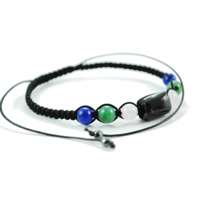 Bransoletka makrama TURMALIN + znak zodiaku WODNIK zodiak