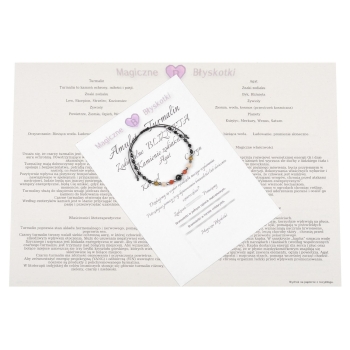 Bransoletka celebrytka TURMALIN + znak zodiaku BLIŹNIĘTA zodiak TZ03