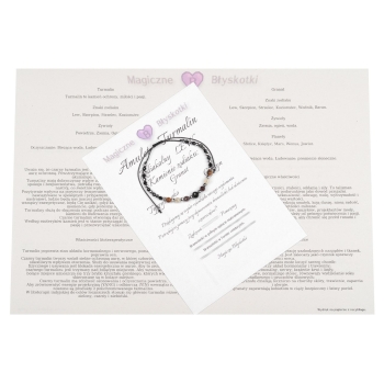 Bransoletka celebrytka TURMALIN + znak zodiaku LEW zodiak TZ05