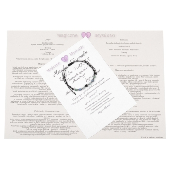 Bransoletka celebrytka TURMALIN + znak zodiaku PANNA zodiak TZ06