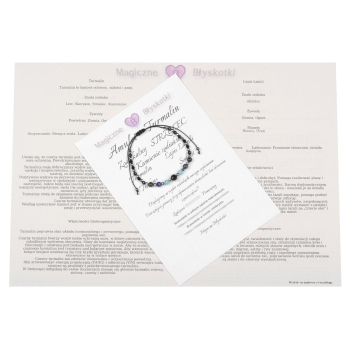 Bransoletka celebrytka TURMALIN + znak zodiaku STRZELEC zodiak TZ09